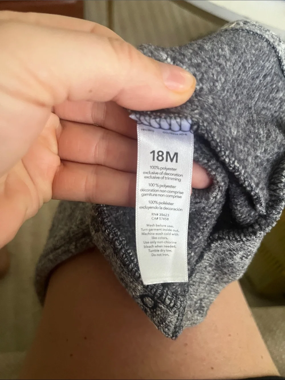 Carter's Gray Knit Sleeveless Bear Romper